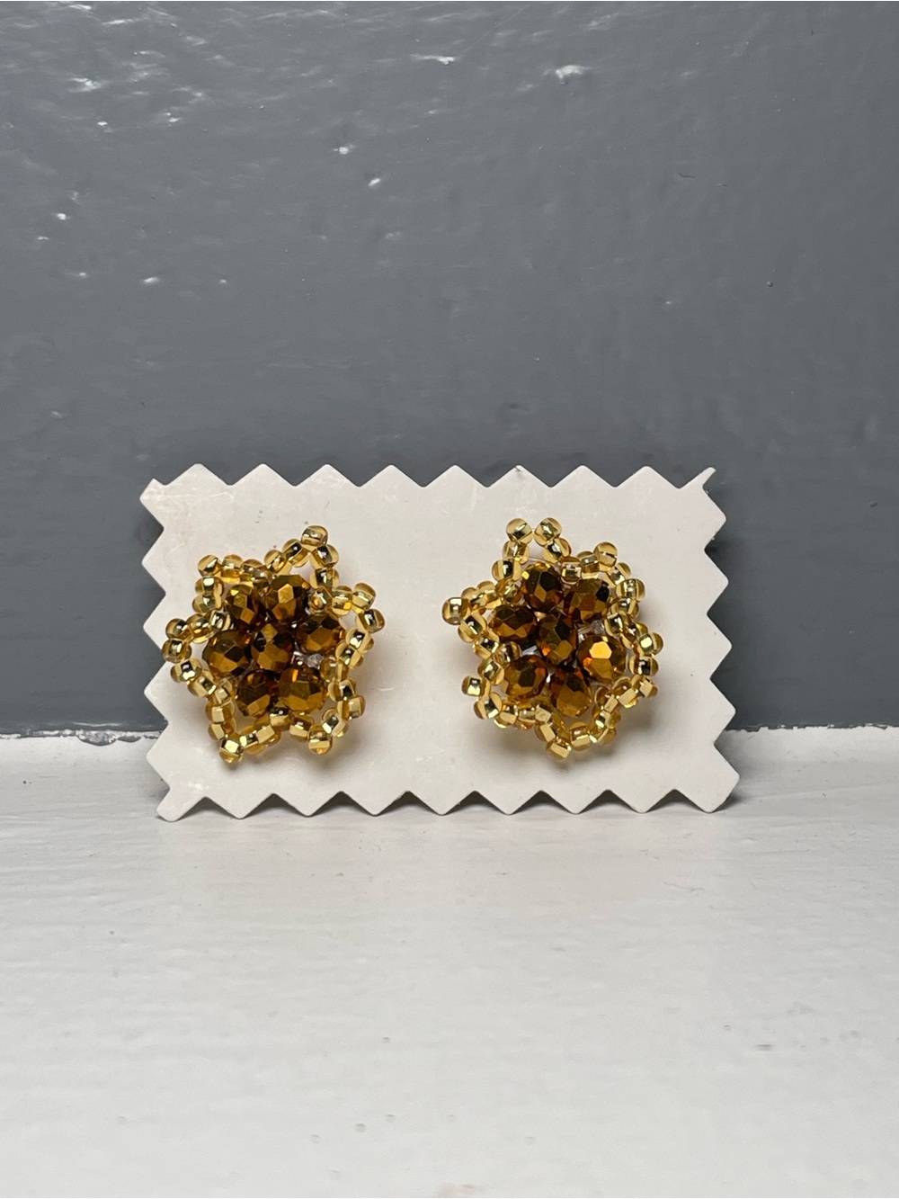 Huichol Beaded Star Stud Earrings